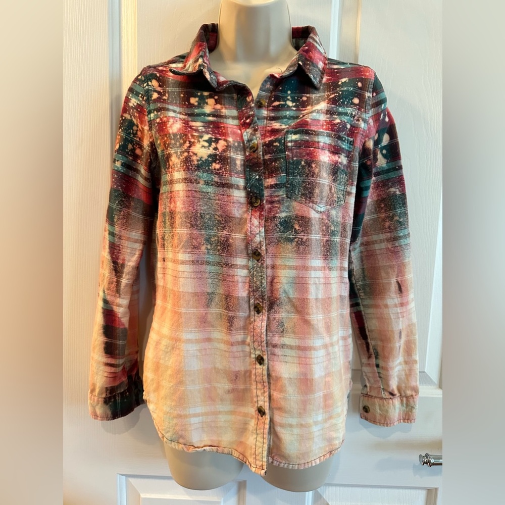 Bleached Flannel Shirt | Small | Full Tilt brand | Hand Crafted by me😉.